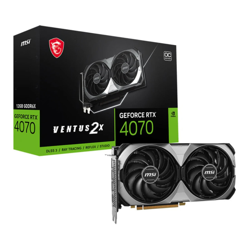 MSI GeForce RTX 4070 VENTUS 2X E 12GB GDDR6X OC Graphics Card - كرت شاشة
